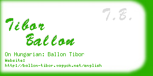 tibor ballon business card